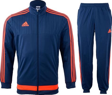 trainingspak adidas blauw oranje|adidas trainingspak.